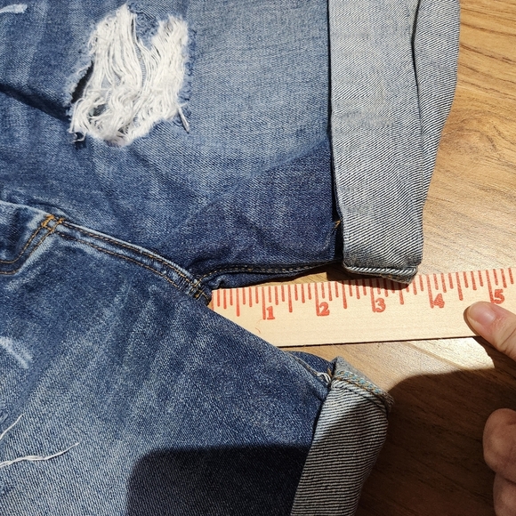 Hurley Women's Blue Denim Distressed Shorts Size 26 - Picture 5 of 8